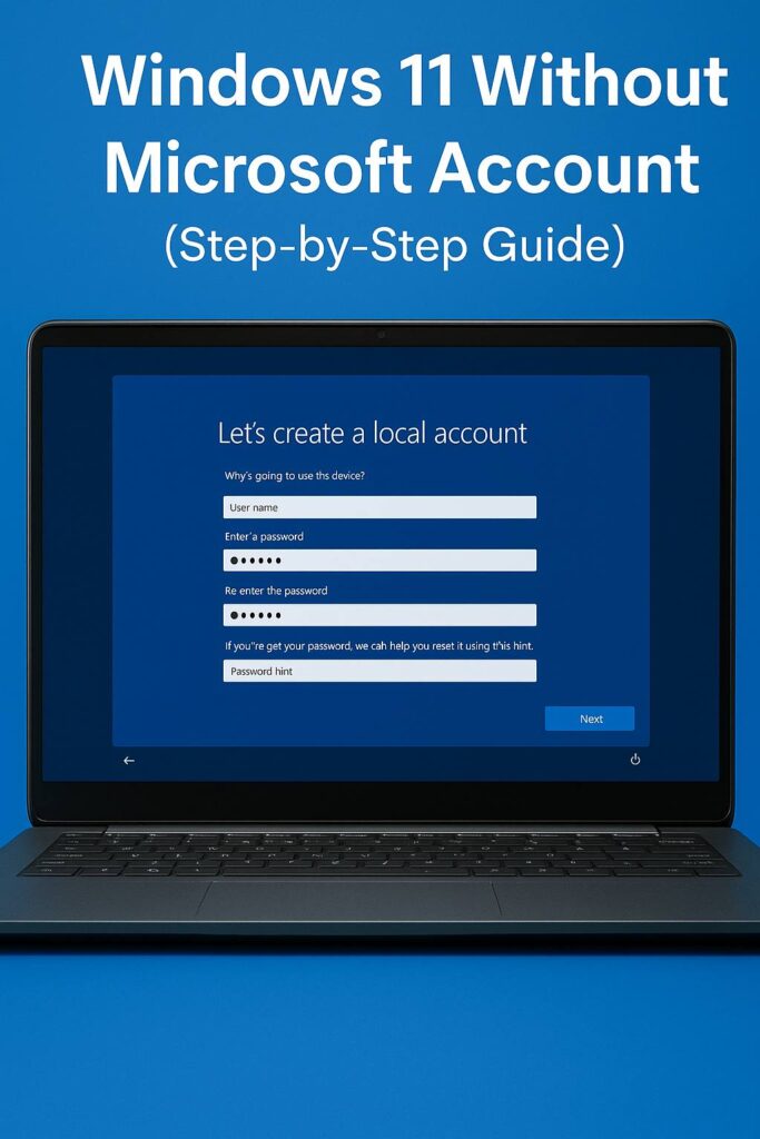 How to install Windows 11 without a Microsoft account using a local account setup