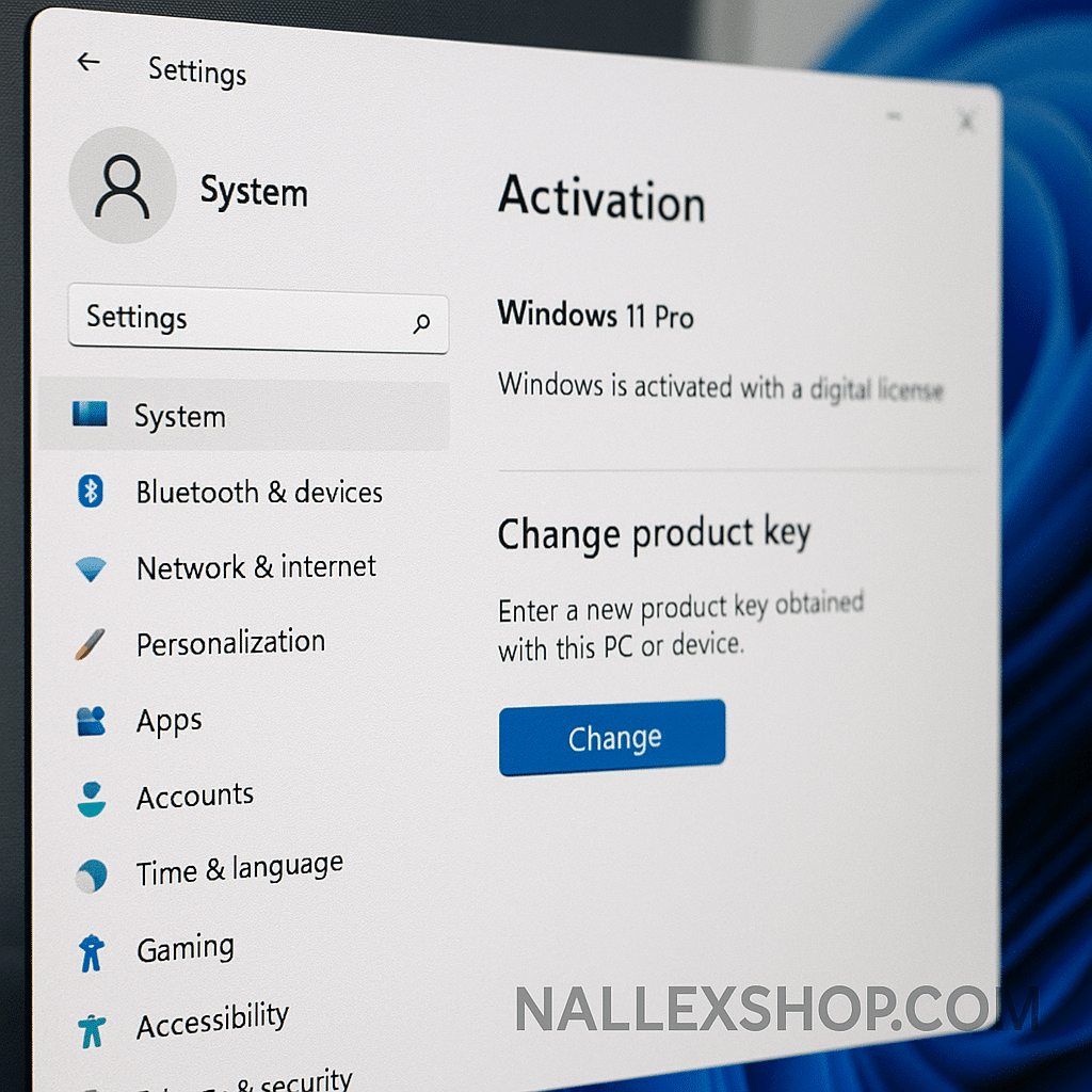 Change product key in Windows 11 Settings to activate Windows 11 Pro